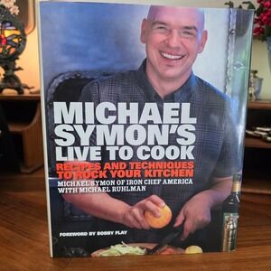 Michael Symon SIGNED Live to Cook Hardcover First Edition Cookbook Iron Chef